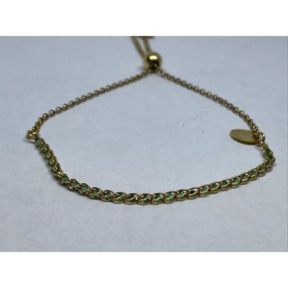 Argento Vivo 541448GGRN Bracelet Gold-Plate Over Sterling Silver MSRP $68 NM243 - Picture 2 of 4